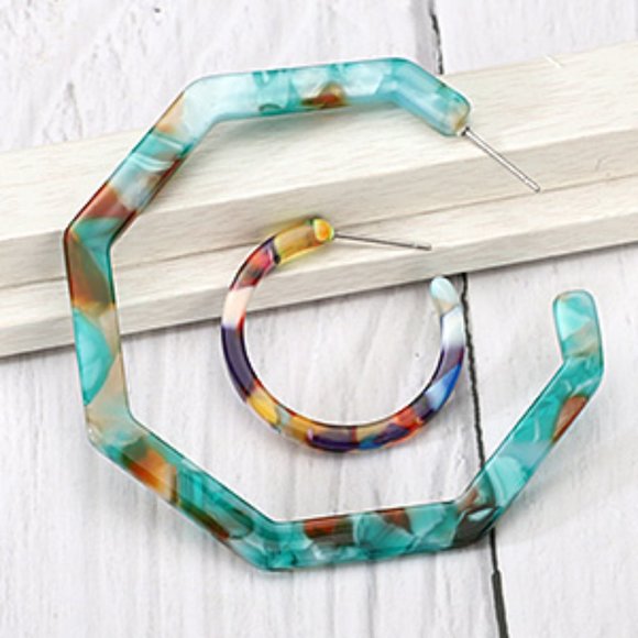 New 25 Pairs Acrylic Resin Statement Earrings Set for Women Girls - Picture 4 of 16